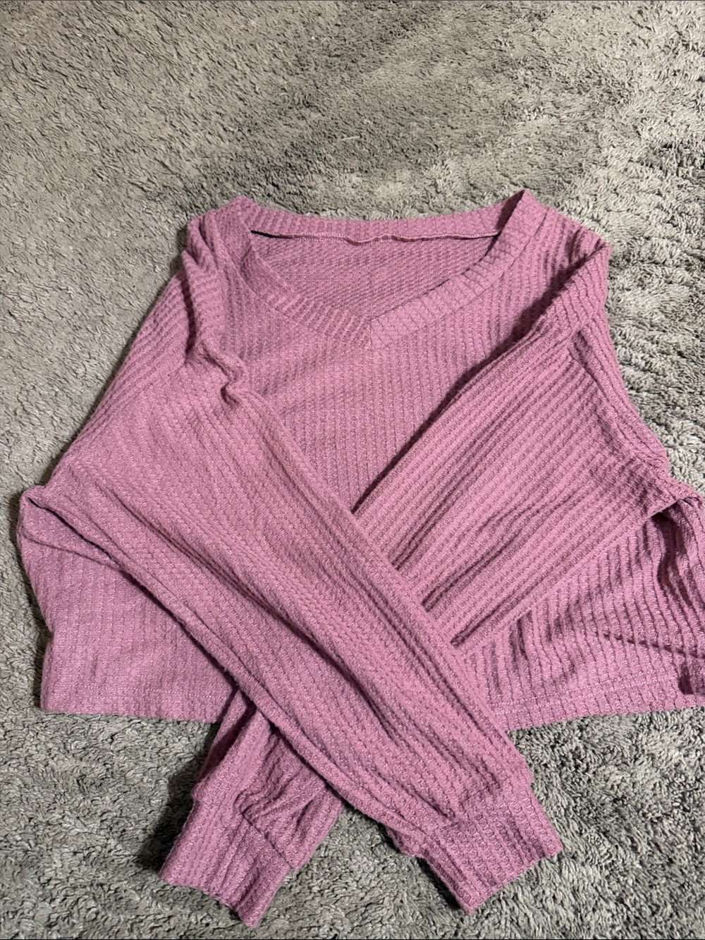 SHEIN Dusty Rose Open Knit Sweater
